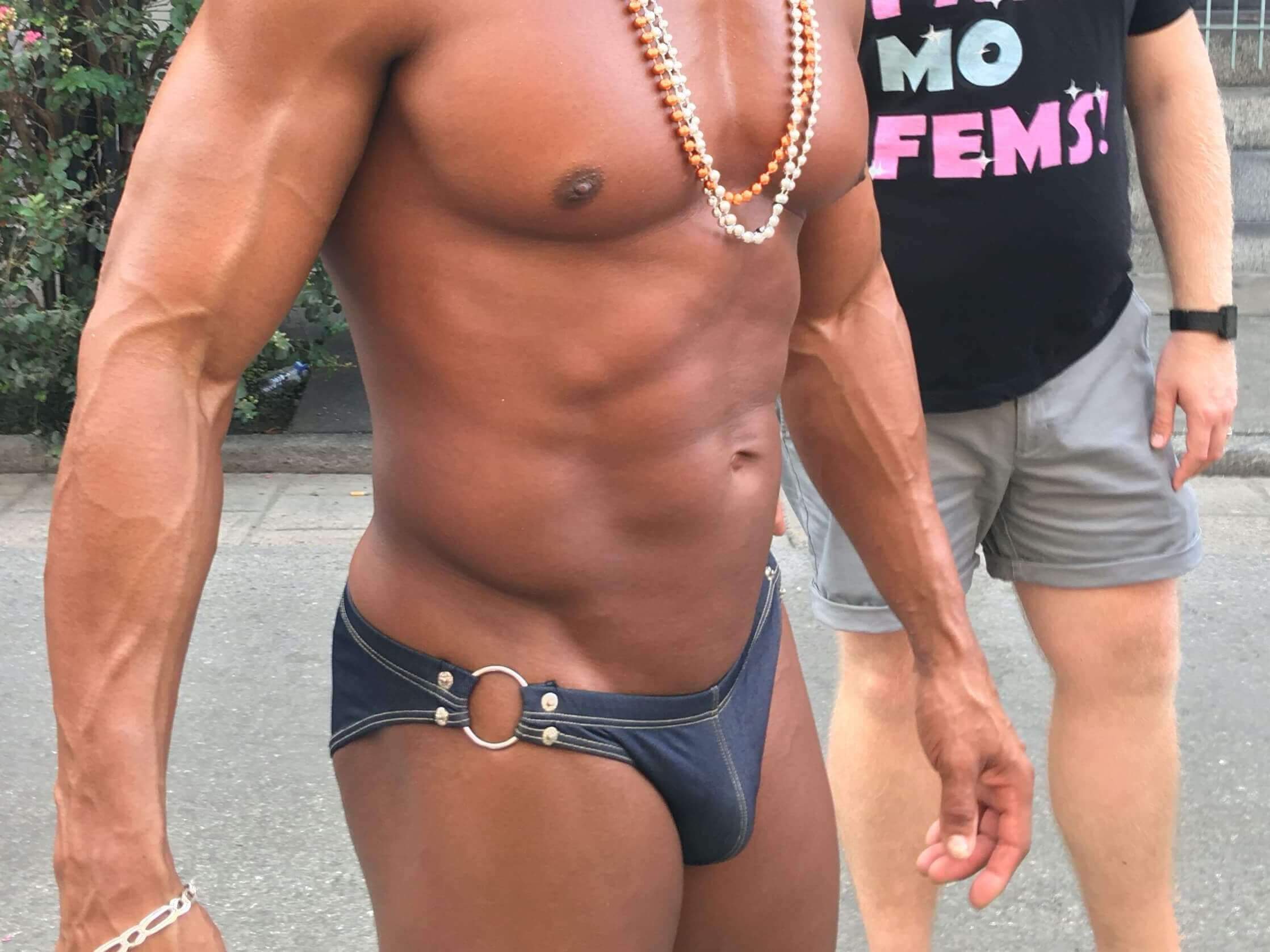 Man's torso and underwear at Southern Decadence 2017