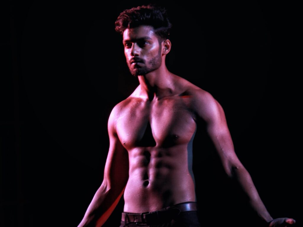 Shirtless Man in Warm Glow Shirtless man in warm glow