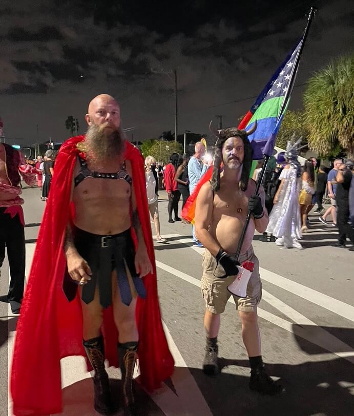Gay QAnon Shaman QAnon Shaman and gladiator costumes