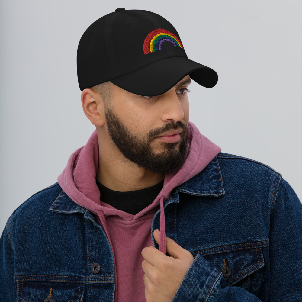 Rainbow Pride Dad Hat - Black Rainbow Pride Dad Hat - Black
