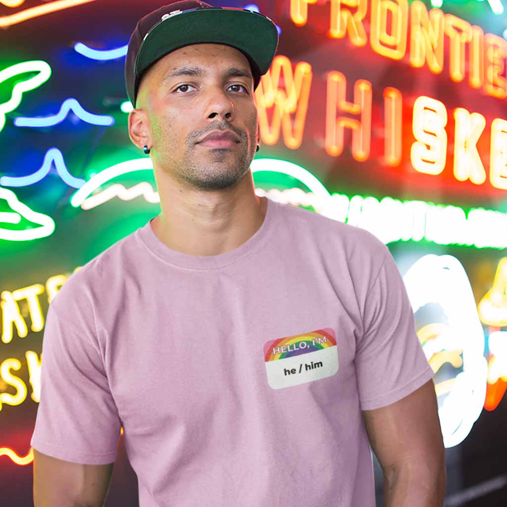 Hello I'm He Him T-Shirt Pink Hello I'm He Him T-Shirt Pink